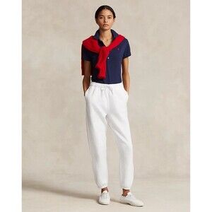 Polo Ralph Lauren women's Fleece Athletic Track Sweat Pants White XXL